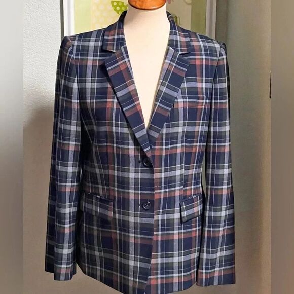 EUC Daniel Cremieux Plaid Blazer 2 Front Flap Pockets Size 10 #DJ9 - Picture 6 of 6
